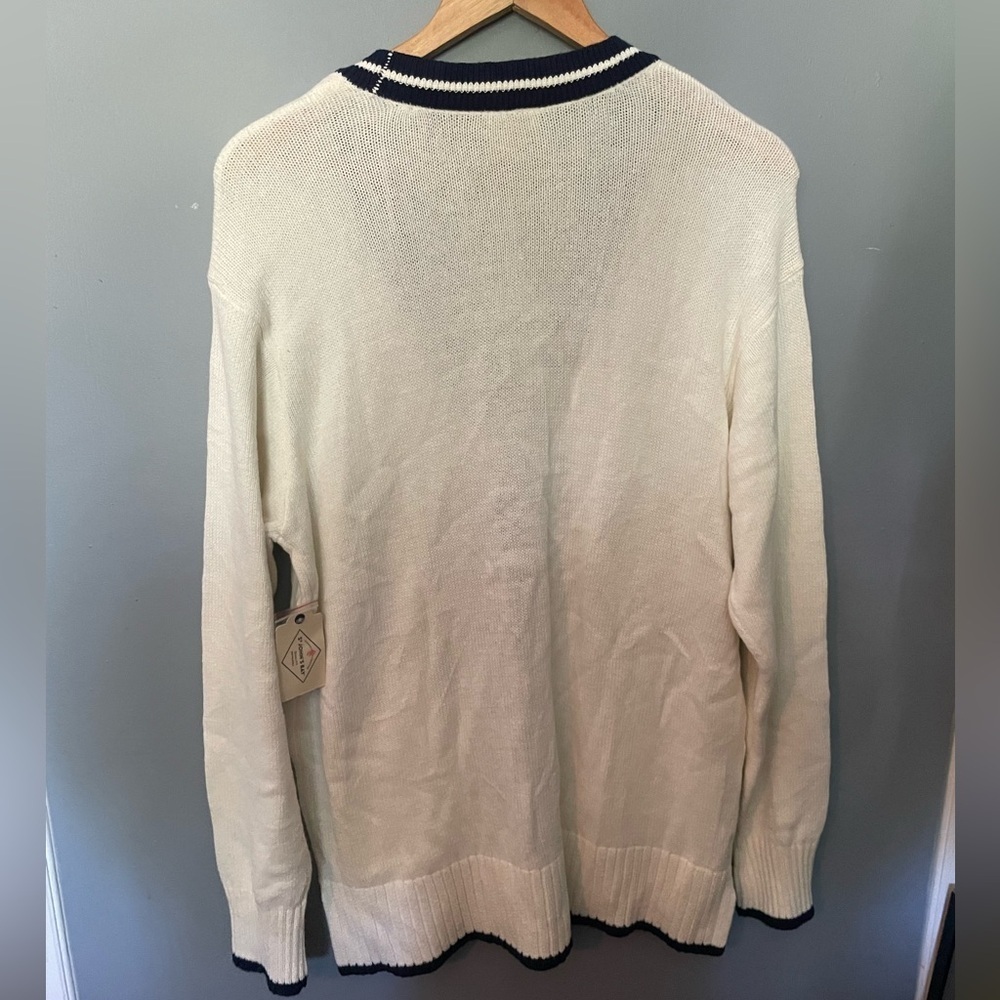 St. John’s Bay NWT varsity men’s knit cream & navy cardigan size XL - Picture 10 of 10